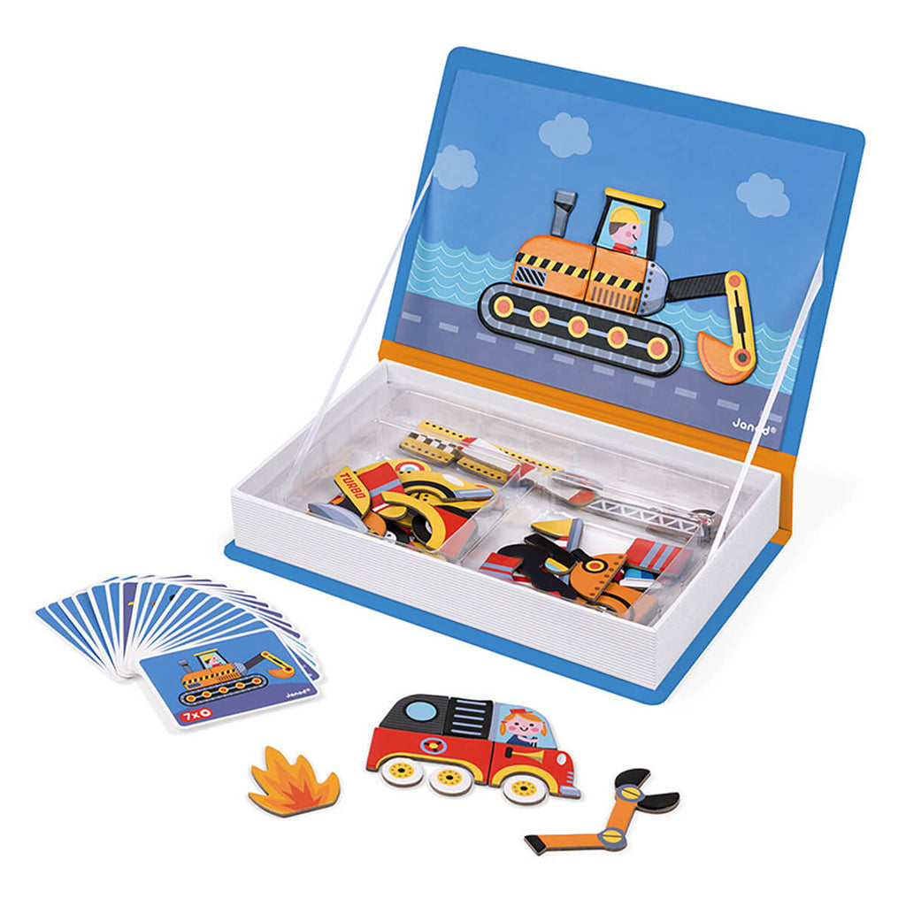 Racers & Vehicles Magneti Book by Janod