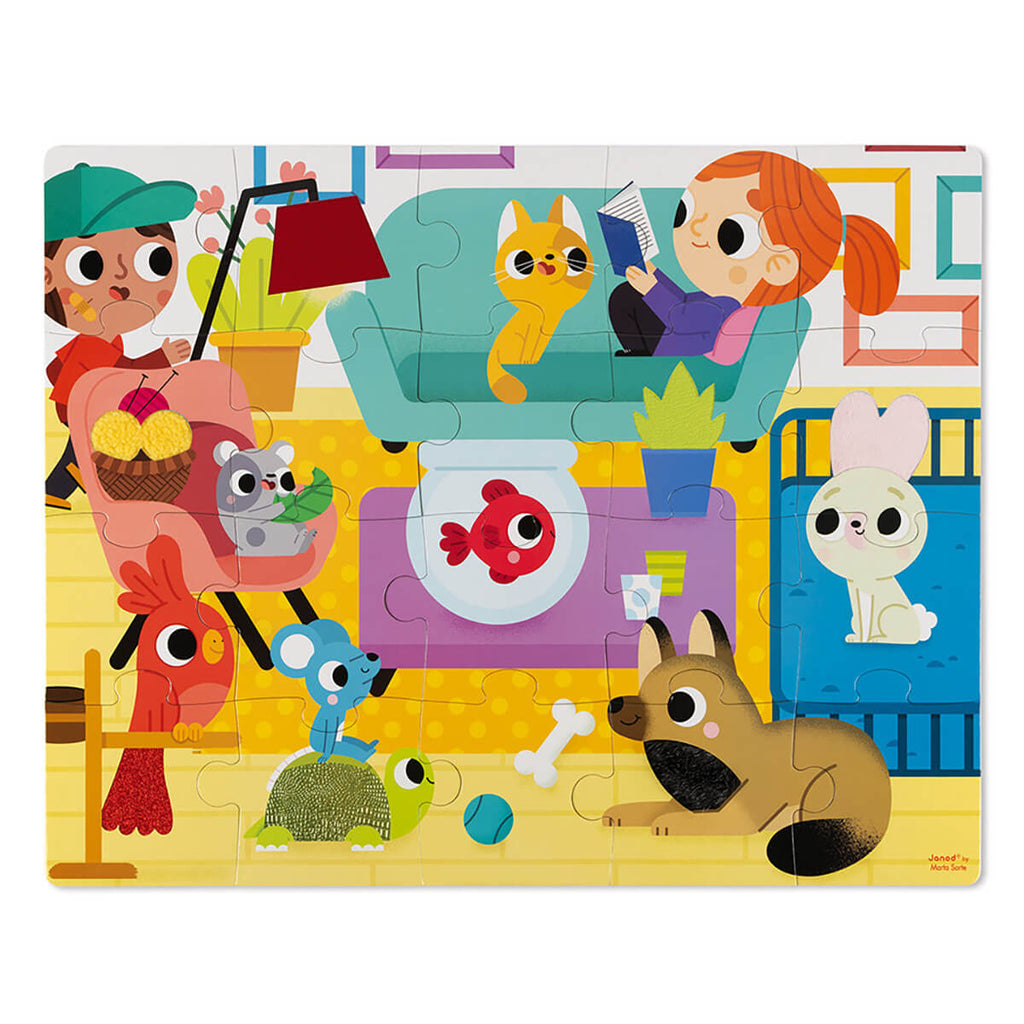 Pets 20 Piece Tactile Jigsaw Puzzle by Janod