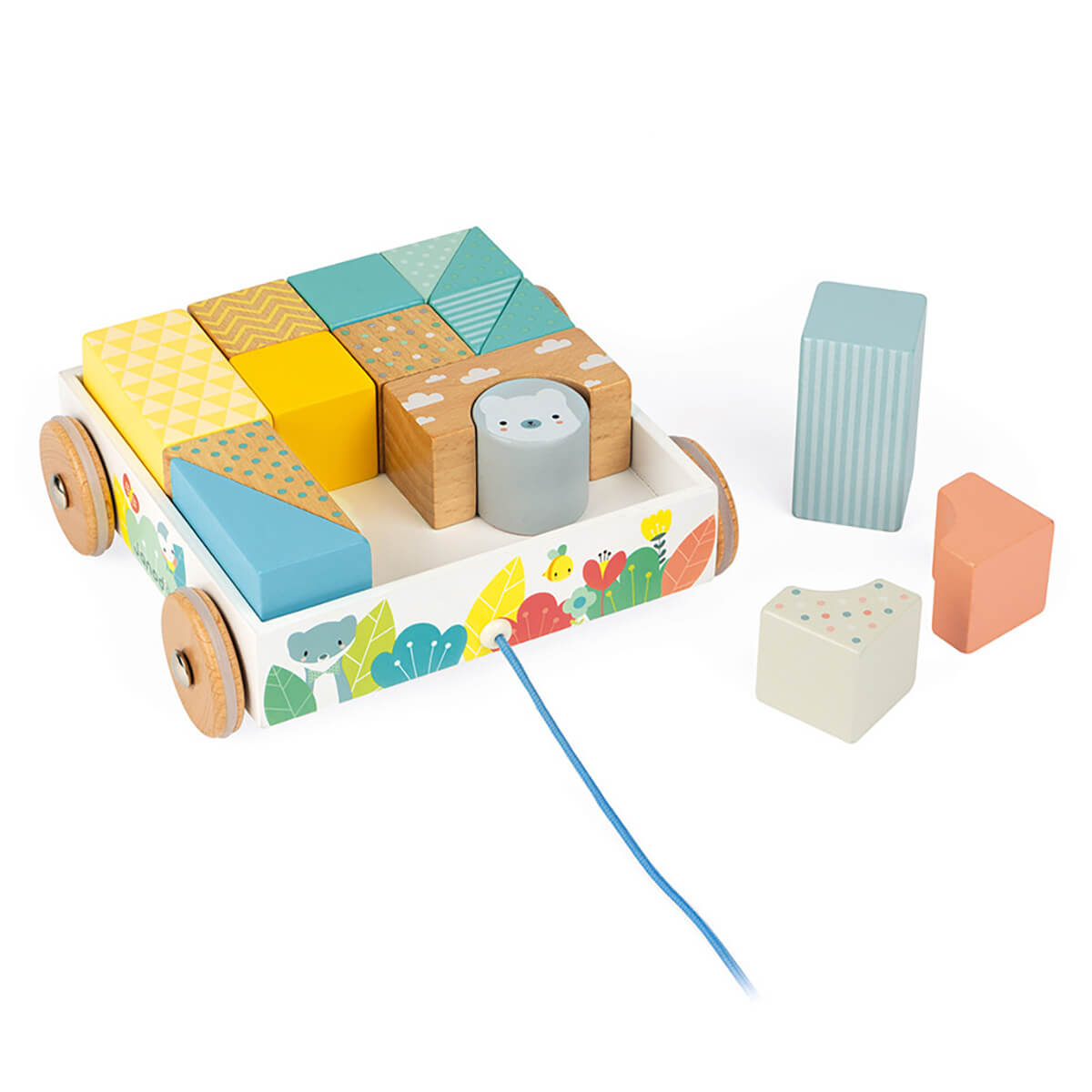Pure Pull Along Blocks Cart by Janod