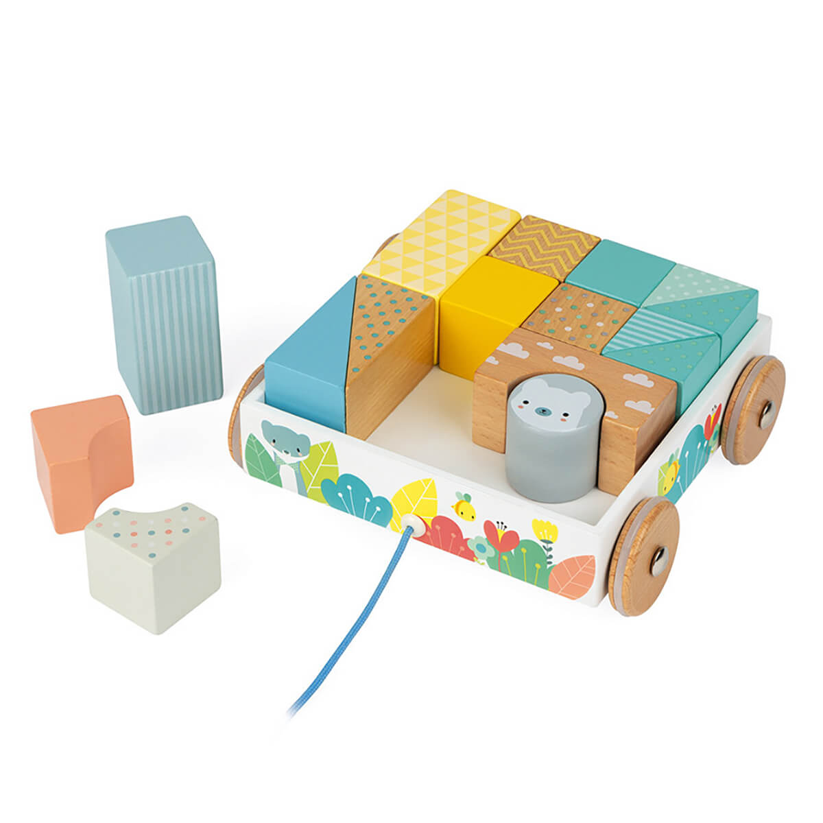 Pure Pull Along Blocks Cart by Janod