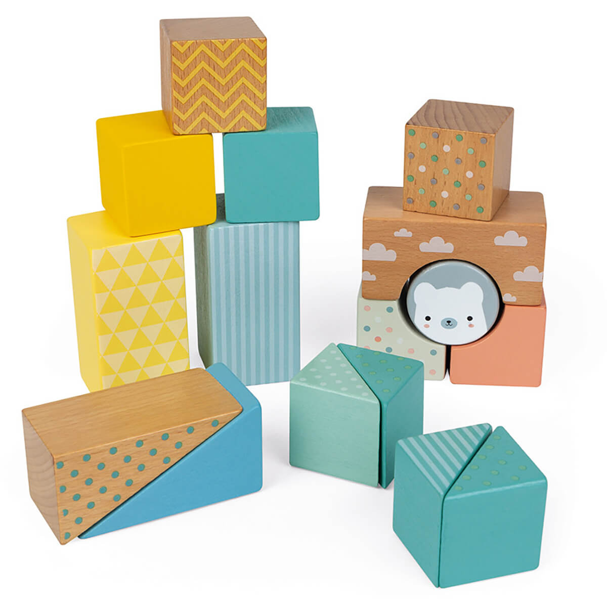 Pure Pull Along Blocks Cart by Janod