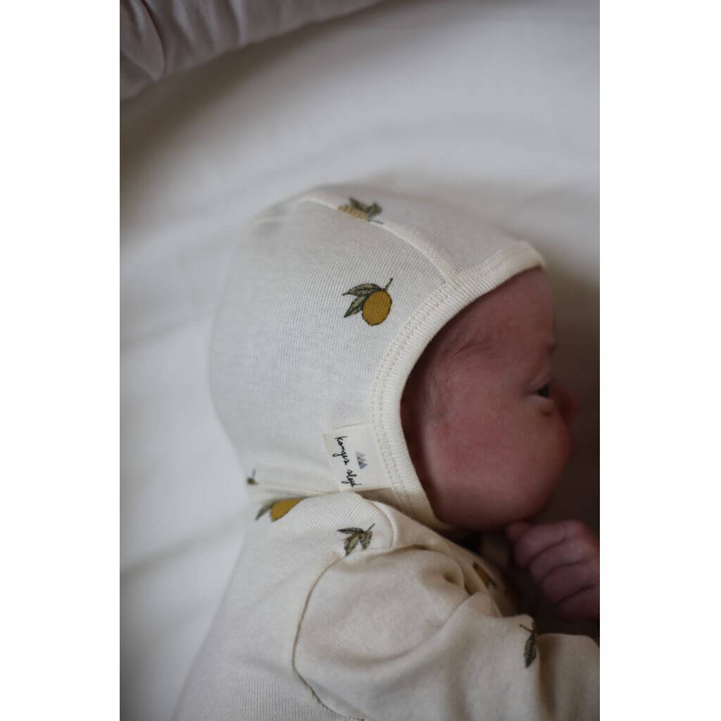 Baby Hat in Lemon Print by Konges Sløjd