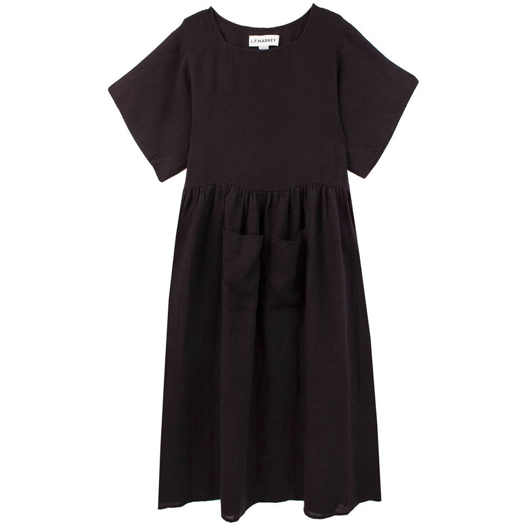 Mitch Linen Dress in Black by L.F.Markey - Last One In Stock - UK 10