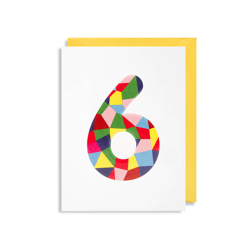 Number 6 Mini Greetings Card by Magic Numbers for Lagom Design
