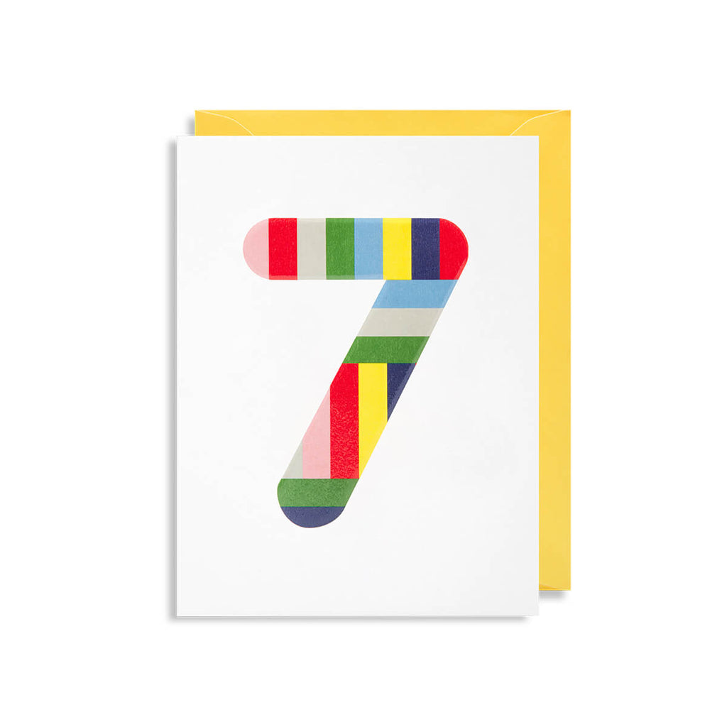 Number 7 Mini Greetings Card by Magic Numbers for Lagom Design