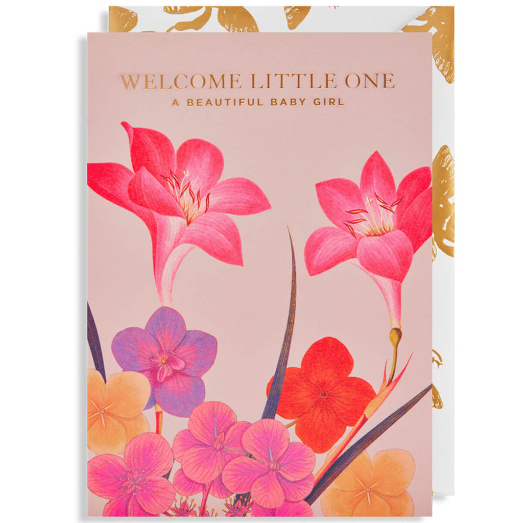 Beautiful Baby Girl Greetings Card by Kew Gardens for Lagom Design