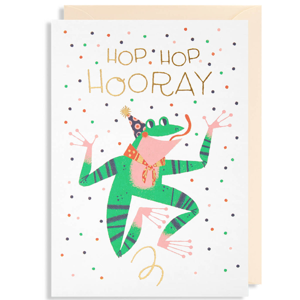 Hop Hop Hooray Greetings Card by Lydia Nichols for Lagom Design