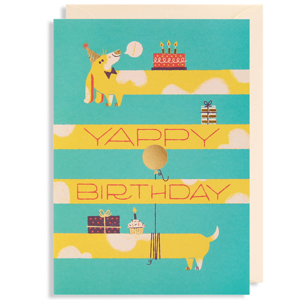 Yappy Birthday Greetings Card by Lydia Nichols for Lagom Design