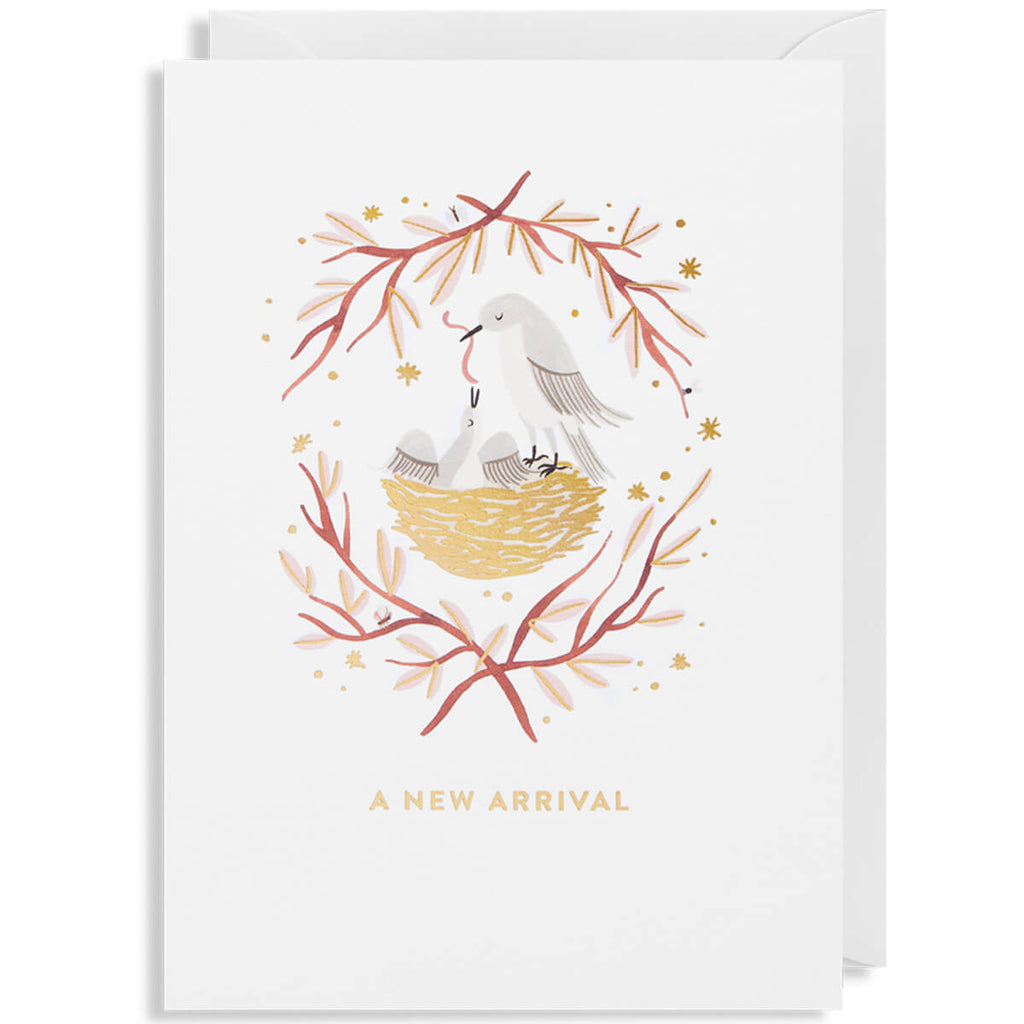 New Arrival Stork Greetings Card by Meghann Rader for Lagom Design