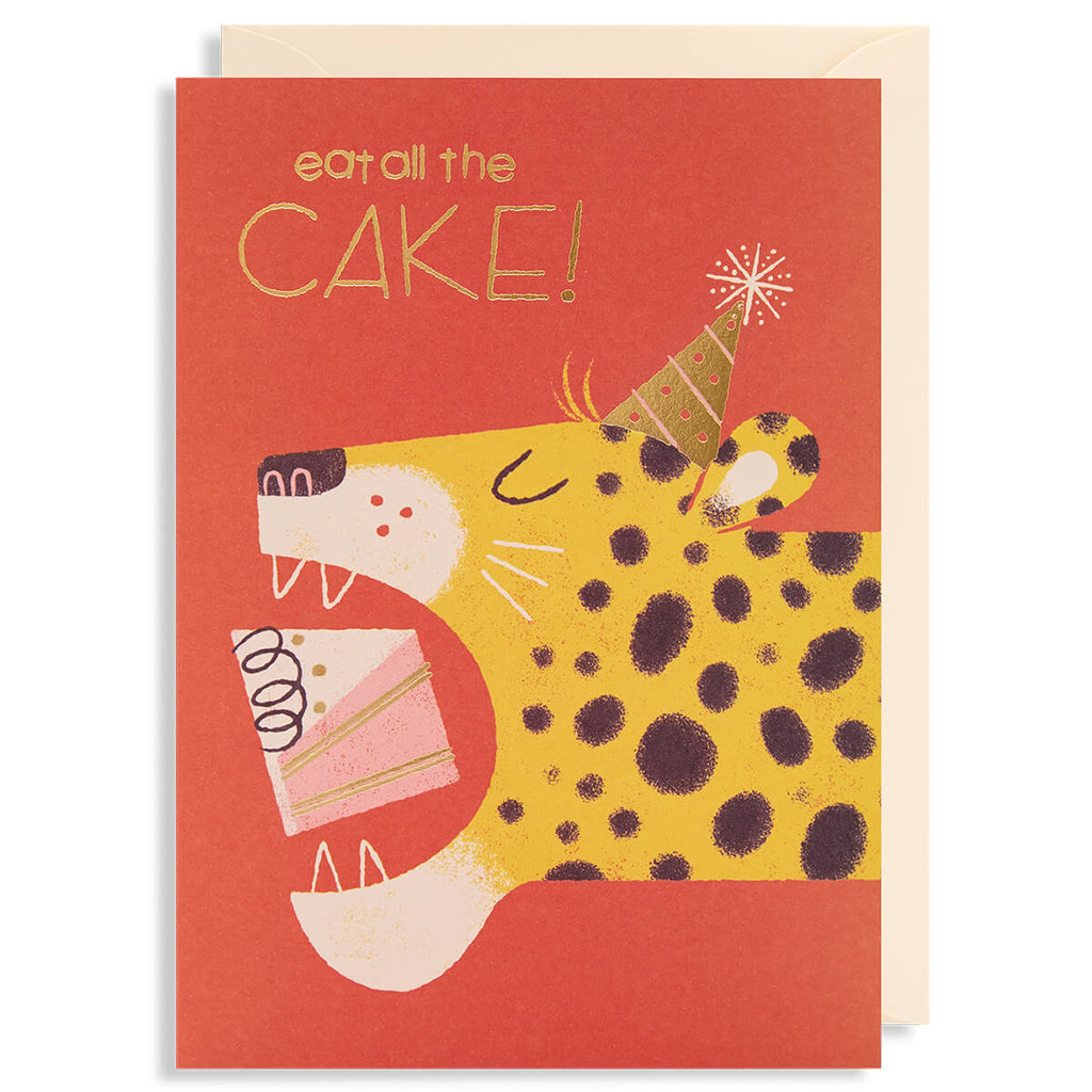 Eat All The Cake Greetings Card by Lydia Nichols for Lagom Design