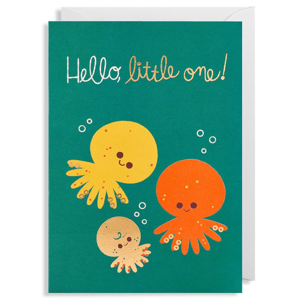 Hello Little One Octopus Greetings Card by Lydia Nichols for Lagom Design