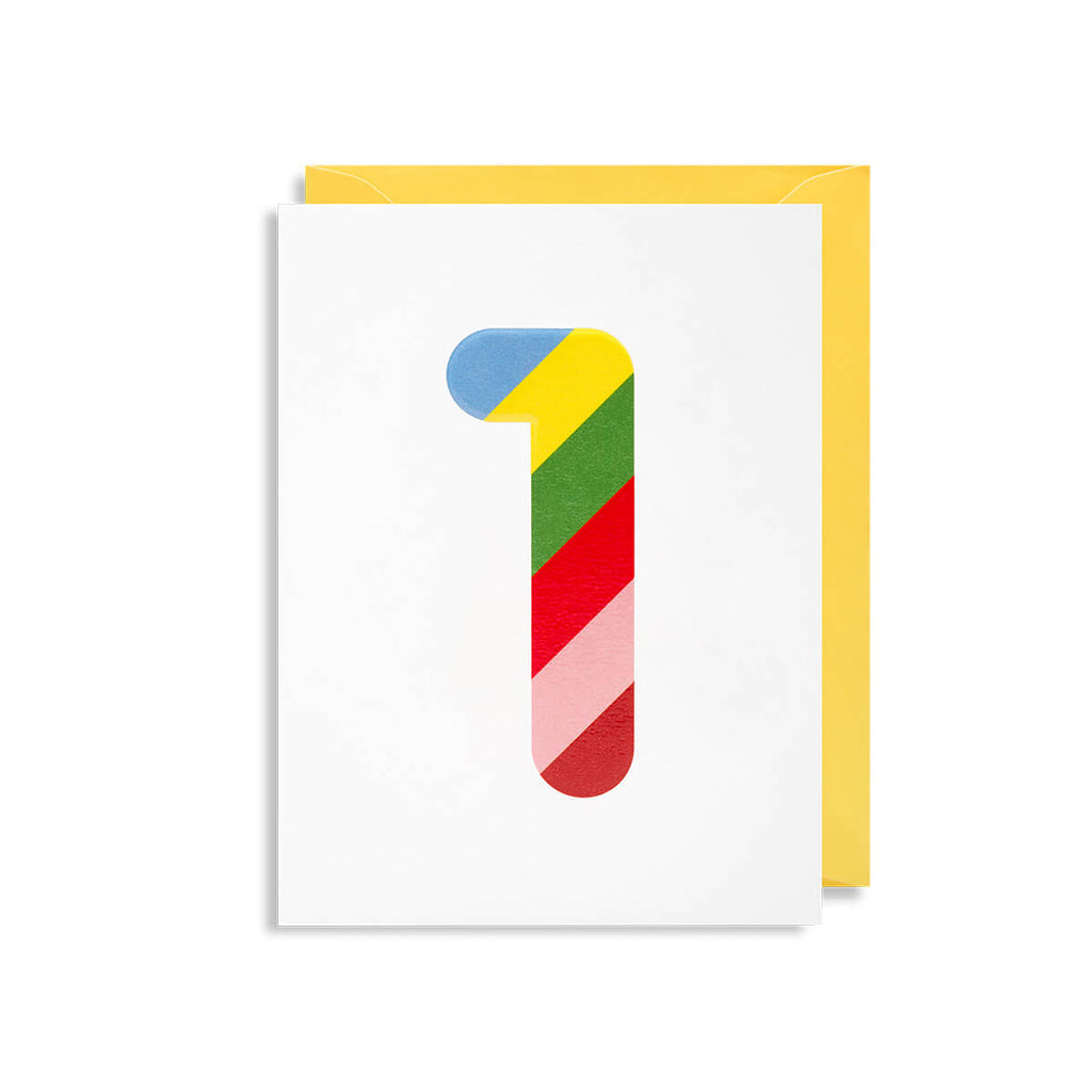 Number 1 Mini Greetings Card by Magic Numbers for Lagom Design