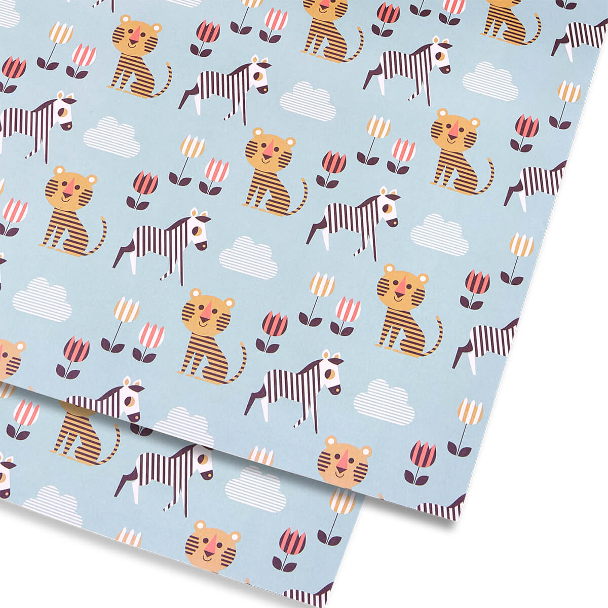 Tiger And Zebra Gift Wrap by Ingela P. Arrhenius for Lagom Design