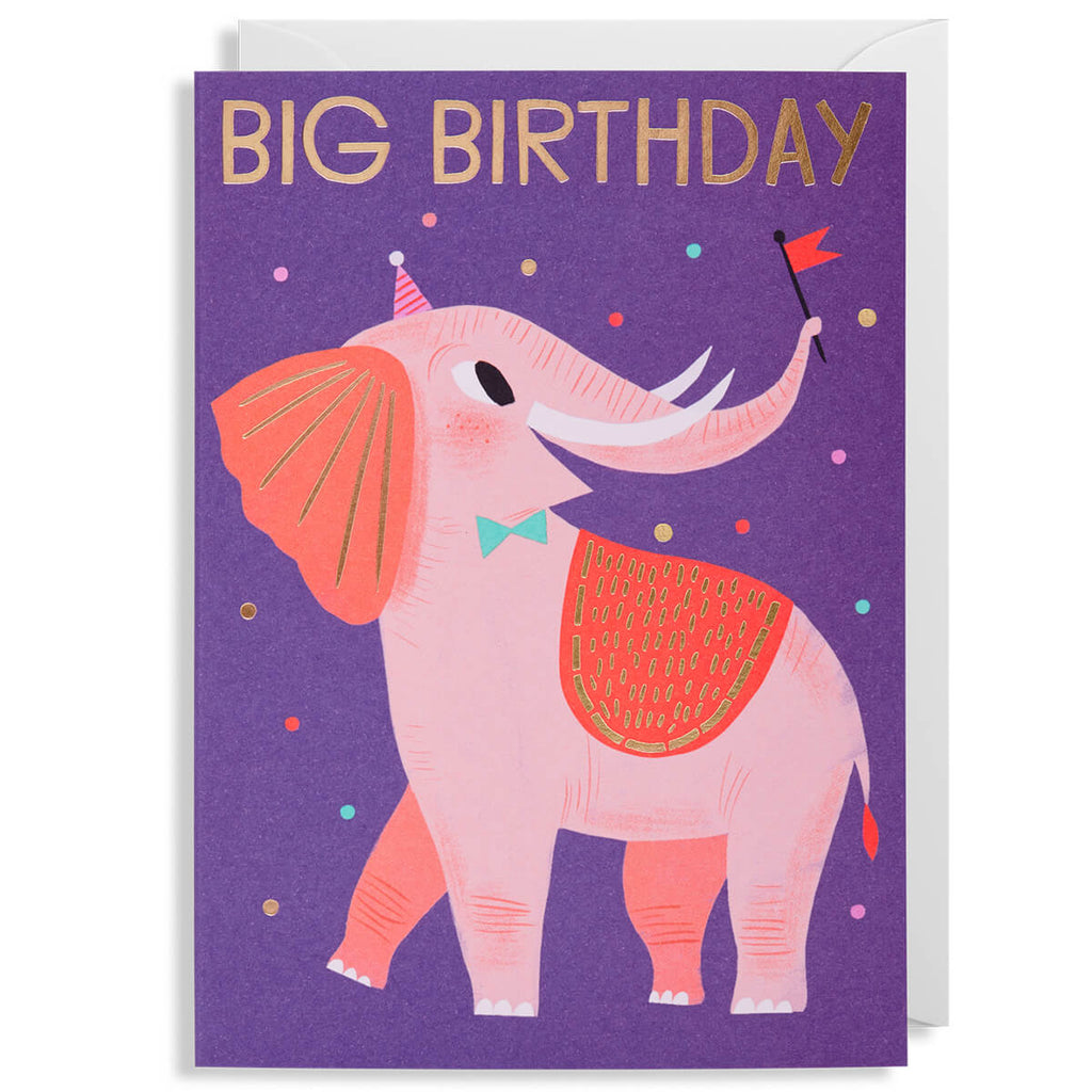 Big Birthday Elephant Greetings Card by Allison Black for Lagom Design
