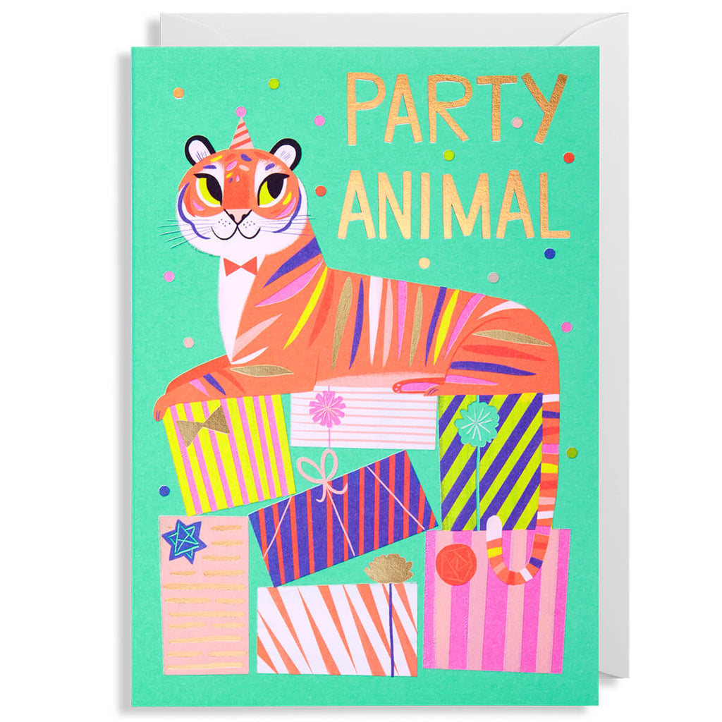 Party Animal Tiger Greetings Card by Allison Black for Lagom Design