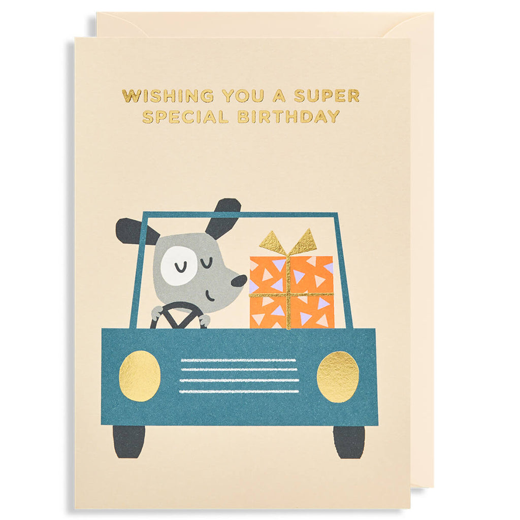 Super Special Birthday Car Greetings Card by Ekaterina Trukan for Lagom Design