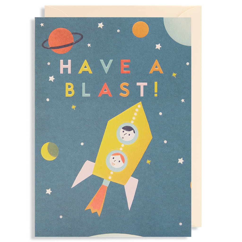 Have A Blast Greetings Card by Naomi Wilkinson for Lagom Design