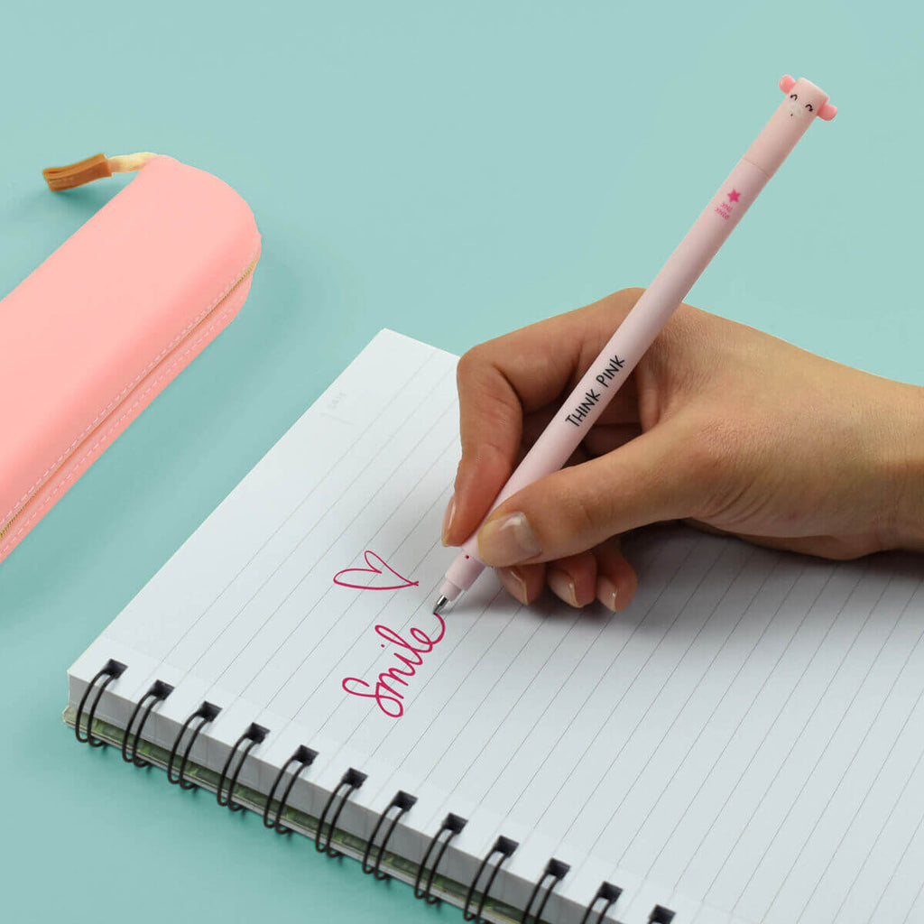 Piggy Erasable Pen (Pink Ink) by Legami