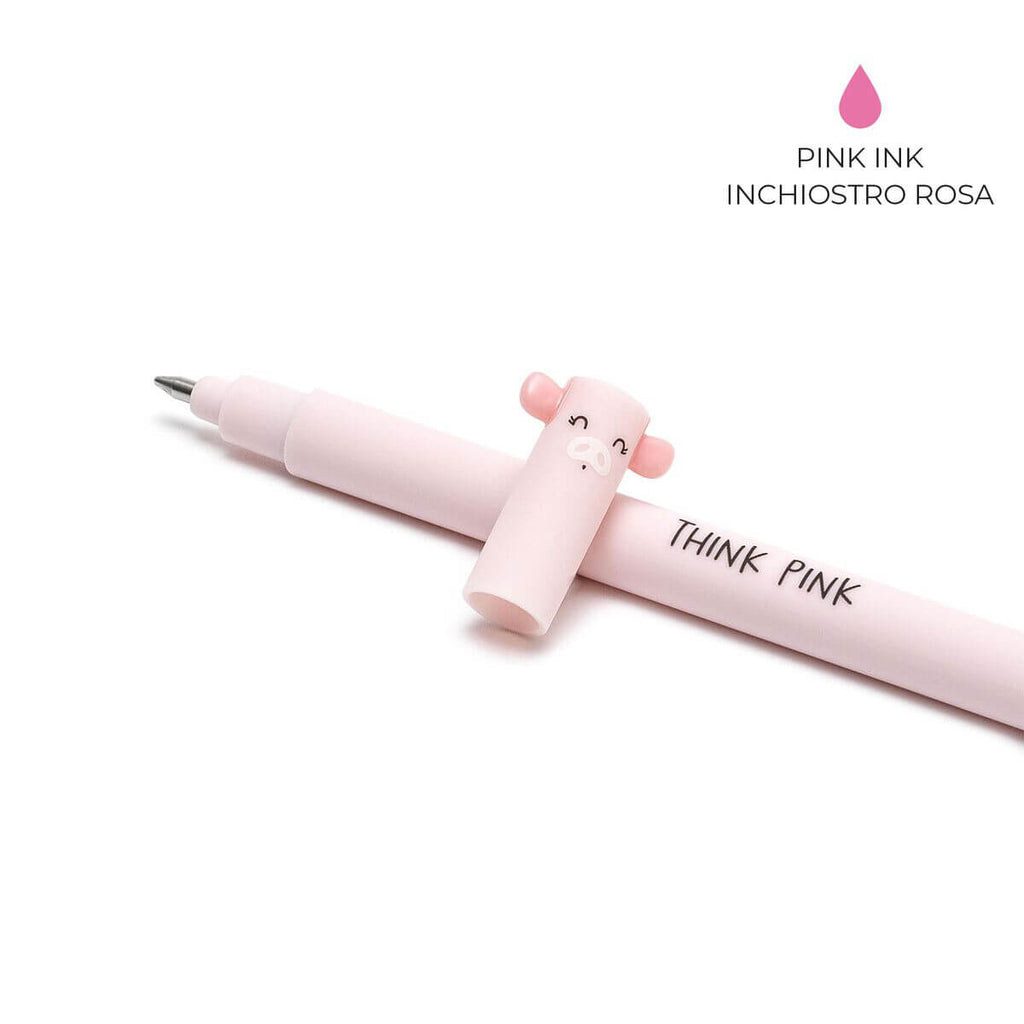 Piggy Erasable Pen (Pink Ink) by Legami