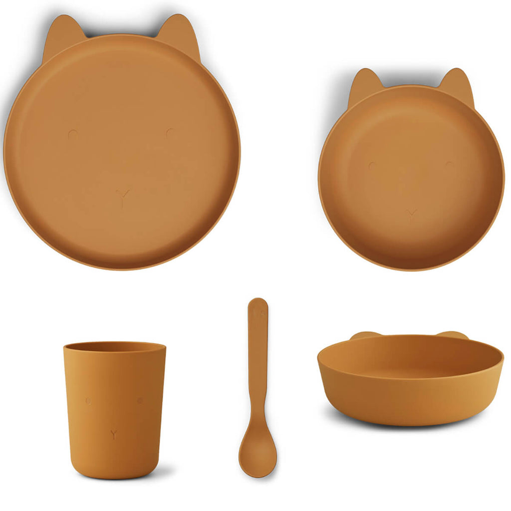 Paul Dining Set in Rabbit Mustard by Liewood