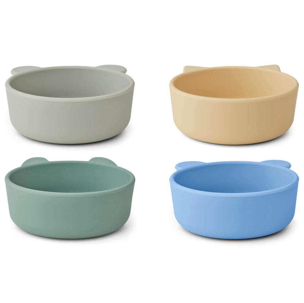 Iggy Silicone Bowls in Peppermint Multi Mix by Liewood (4 Pack)