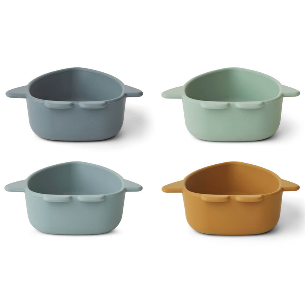 Iggy Silicone Bowls in Space Blue Multi Mix by Liewood (4 Pack)