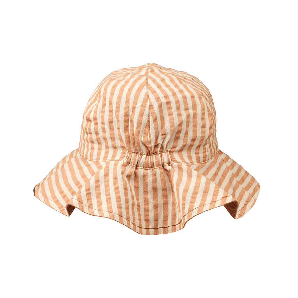 Amelia Reversible Seersucker Sun Hat in Tuscany Rose / Sandy Stripe by Liewood