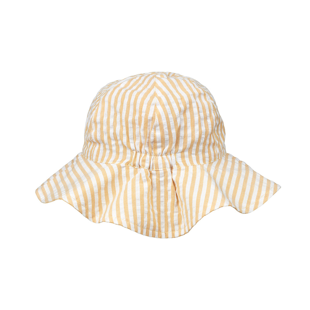 Amelia Reversible Seersucker Sun Hat in Jojoba / White Stripe by Liewood