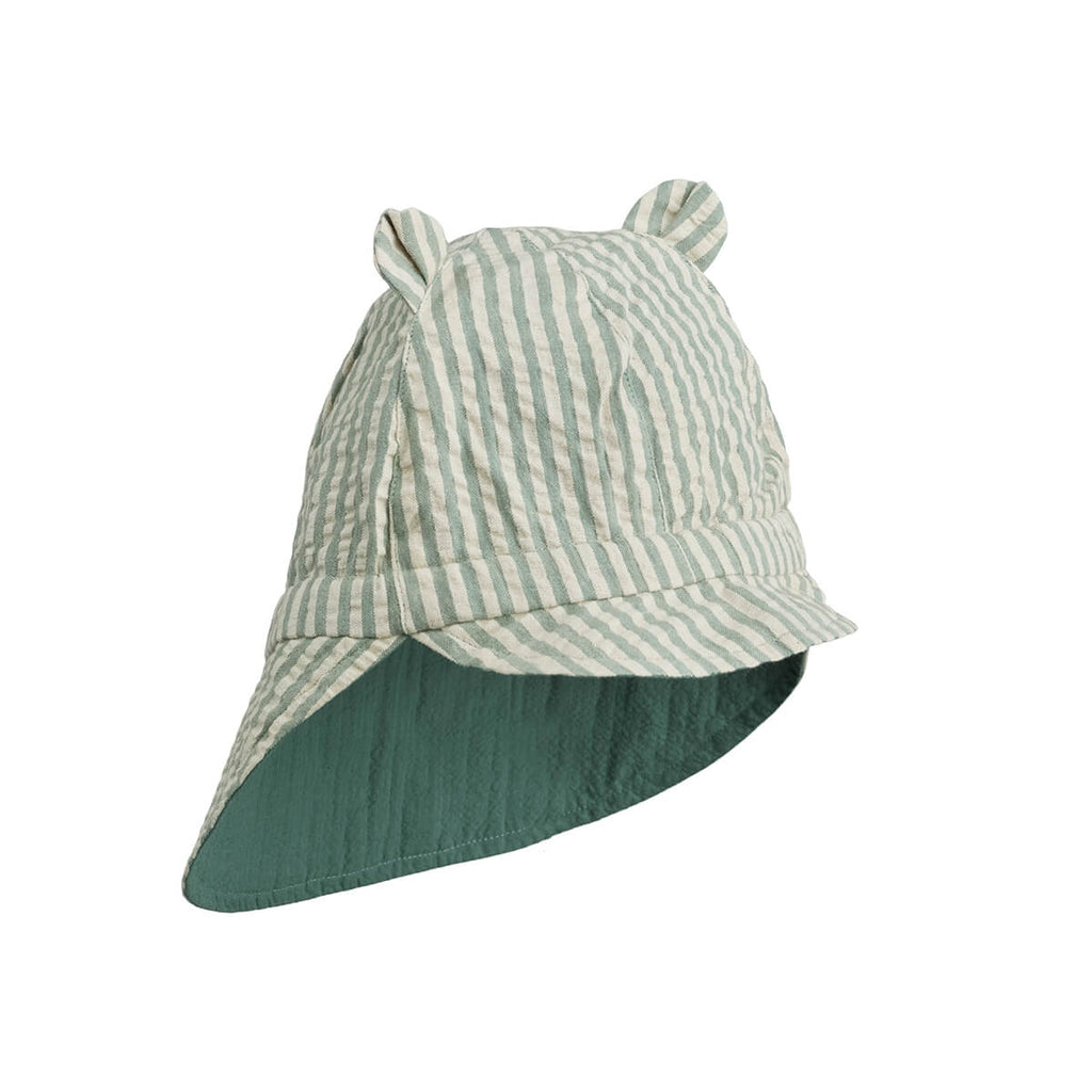 Gorm Reversible Seersucker Sun Hat in Peppermint / Sandy by Liewood