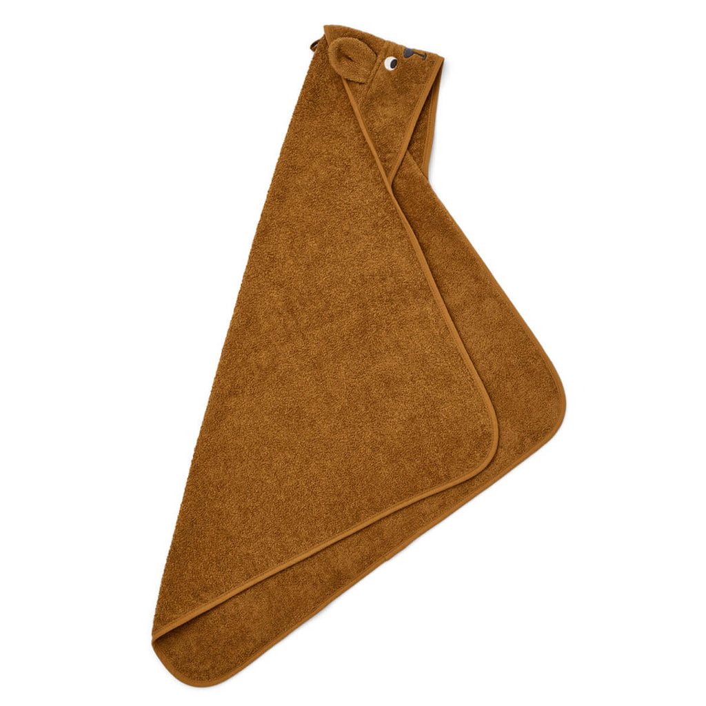 Albert Kangaroo Hooded Towel in Golden Caramel by Liewood