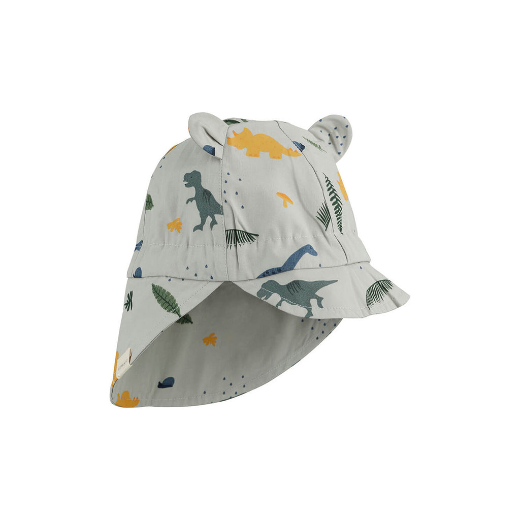 Gorm Sun Hat in Dino Dove Blue by Liewood - Last Ones In Stock - 3-12 Months