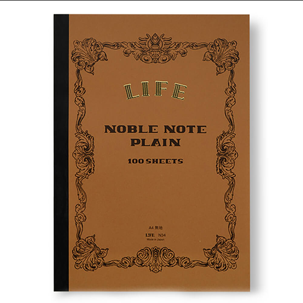 Noble Note Plain Notebook A4 (21cm x 29.7cm) in Brown by Life Japan ...