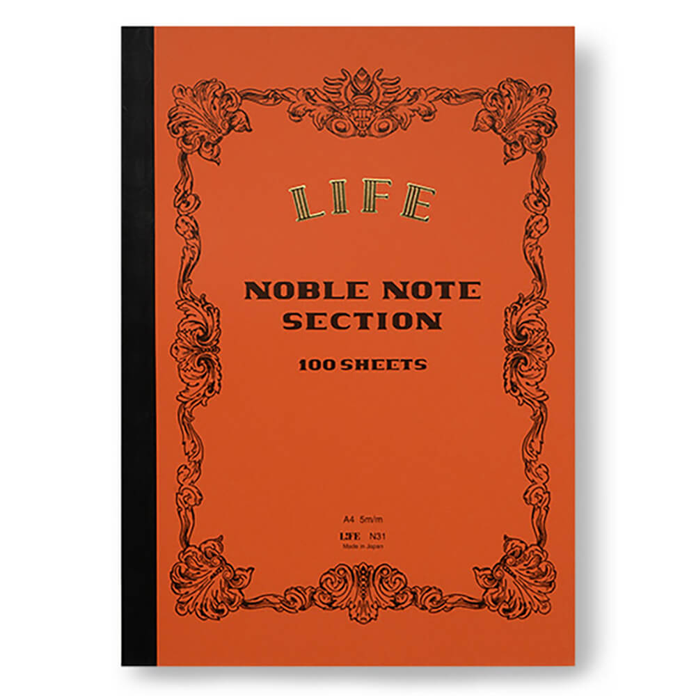 Noble Note Section Notebook A4 (21cm x 29.7cm) in Red by Life Japan ...