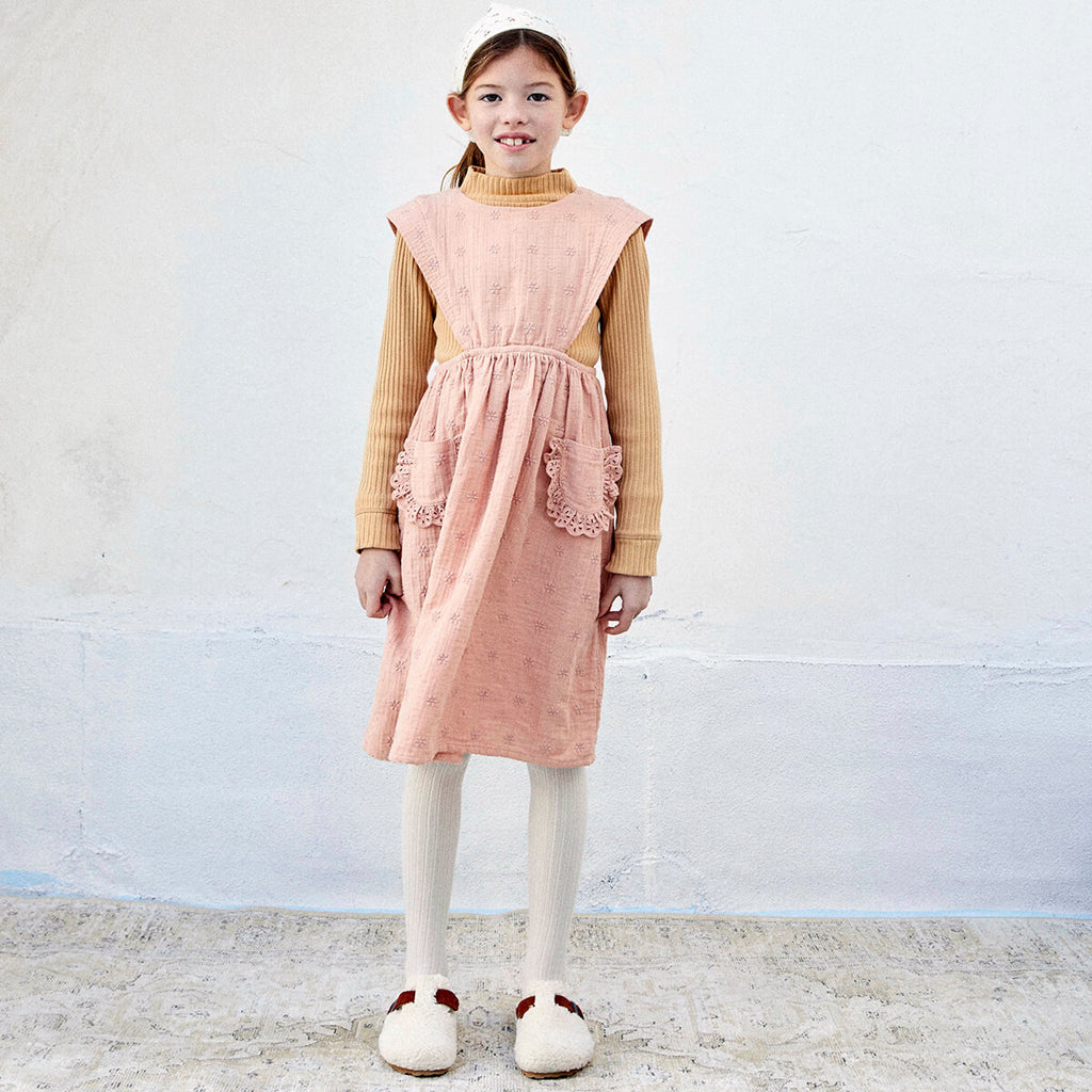 Karla Apron Dress in Pink Sand by Liilu