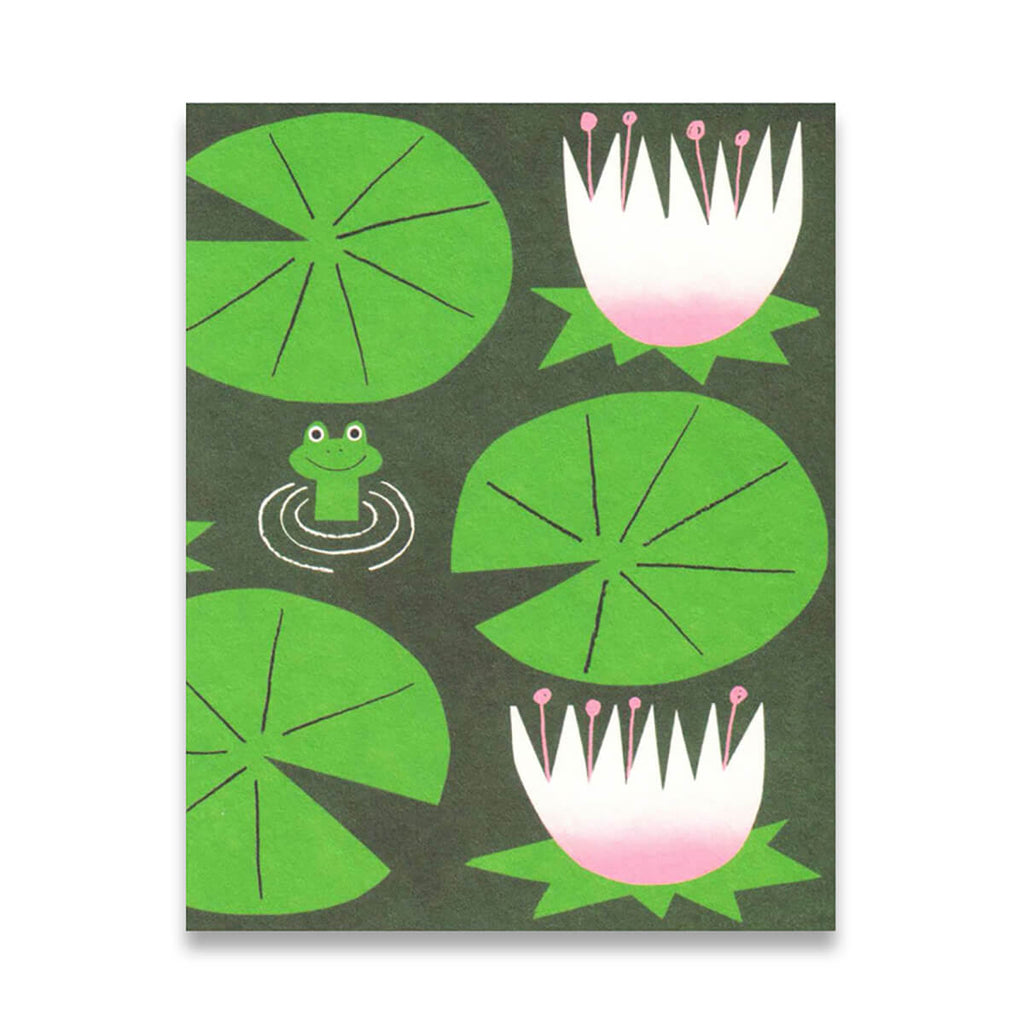 Frog Pond Mini Greetings Card by Lisa Jones Studio