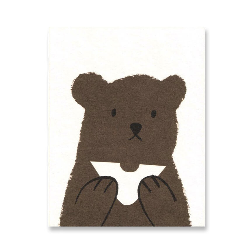 Butty Bear Mini Greetings Card by Lisa Jones Studio
