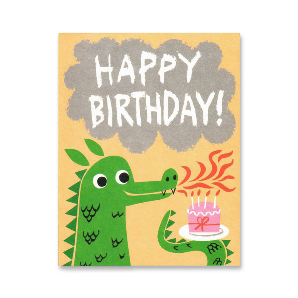 Dragon Breath Mini Greetings Card by Lisa Jones Studio