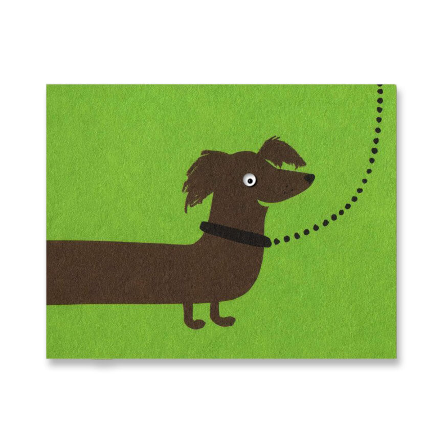 Sausage Dog Mini Greetings Card by Lisa Jones Studio