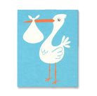 Blue Stork Mini Greetings Card by Lisa Jones Studio