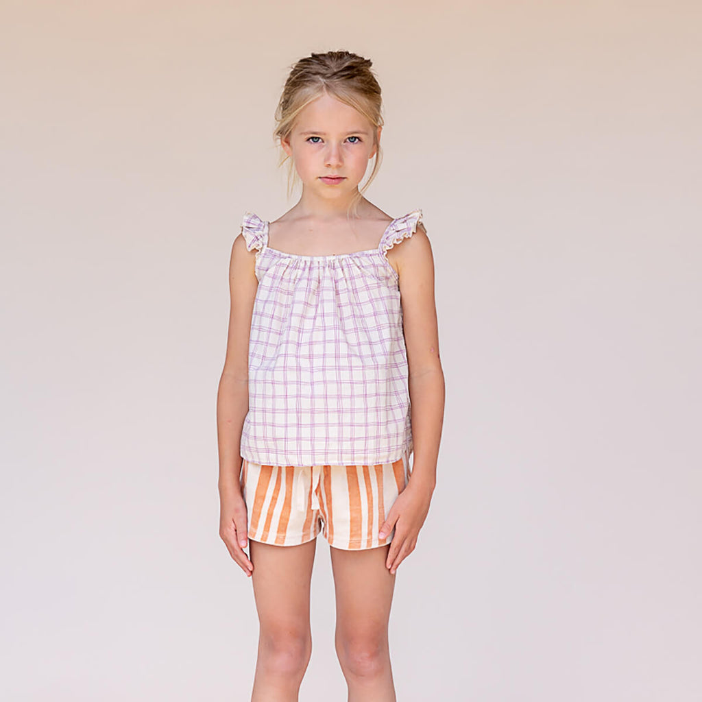 Shorts in Orange Stripe by Long Live The Queen