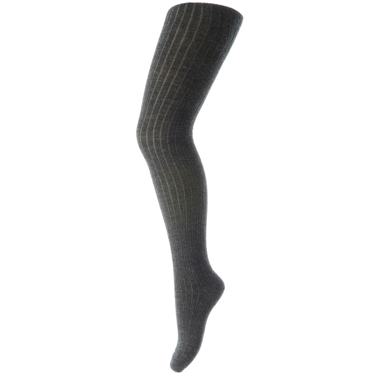 Wool Rib Tights in Dark Grey Melange MP Denmark