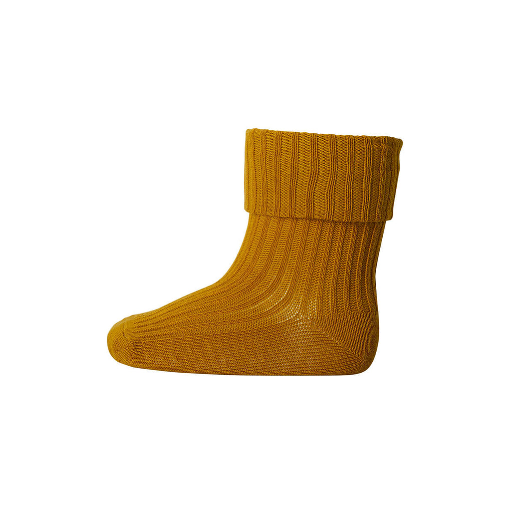 Cotton Rib Ankle Socks in Golden Spice by MP Denmark