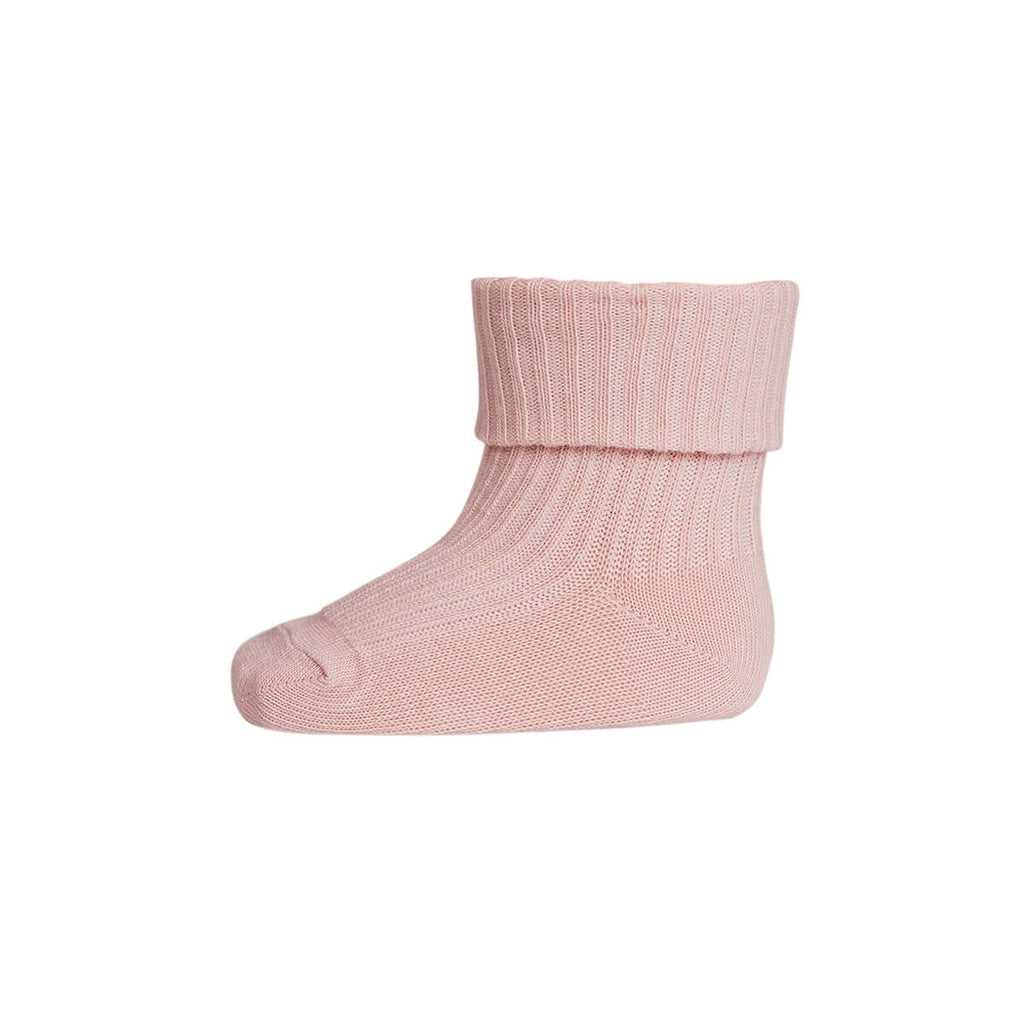 Cotton Rib Ankle Socks in Rose Dust by MP Denmark