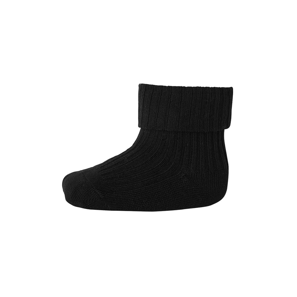 Cotton Rib Ankle Socks in Black by MP Denmark
