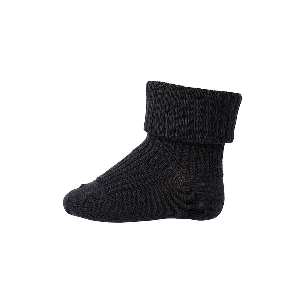 Wool Rib Ankle Socks in Navy by MP Denmark