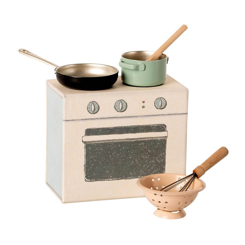 Cooking Set (Black Frying Pan) by Maileg
