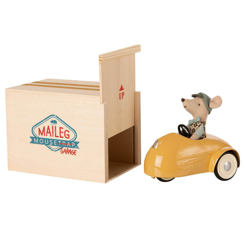 Yellow Mouse Car and Garage by Maileg