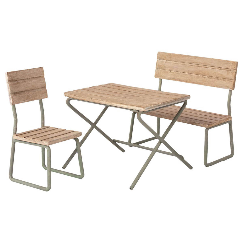Garden Table, Bench and Chair Set (For Size 1 & 2 Rabbits and Teddy's) by Maileg