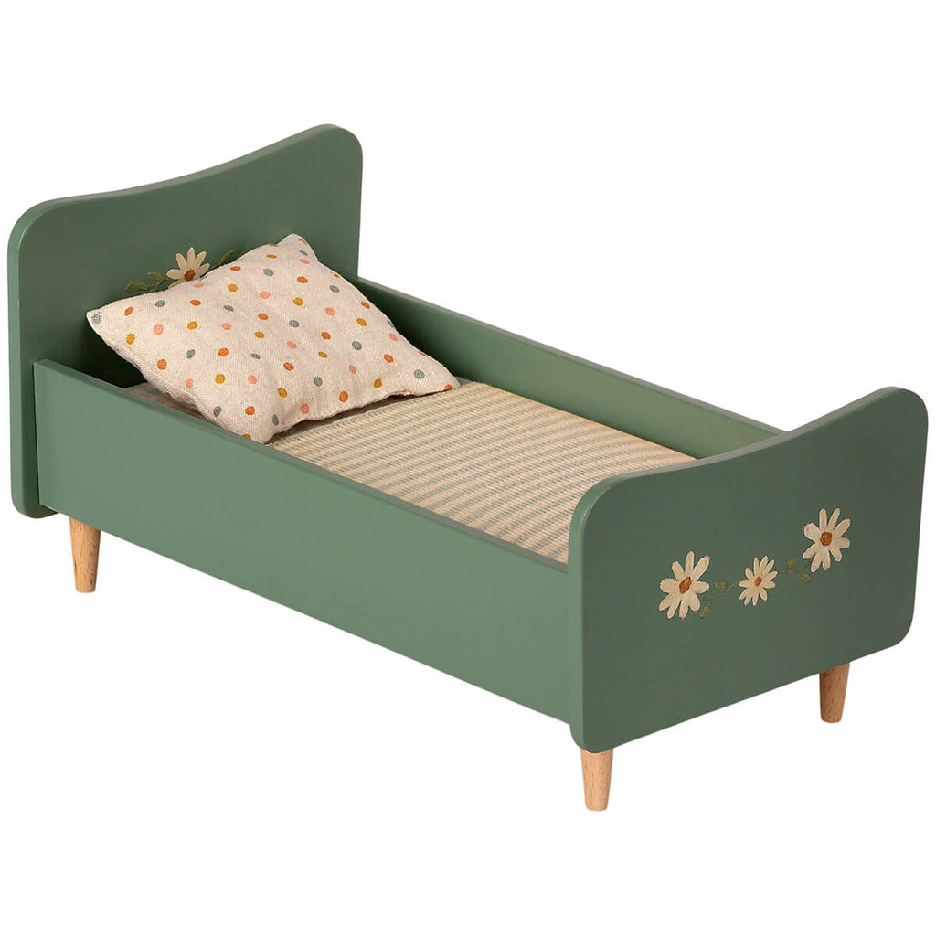 Mini Wooden Bed in Mint Blue (Size 1 & 2 Rabbits) by Maileg