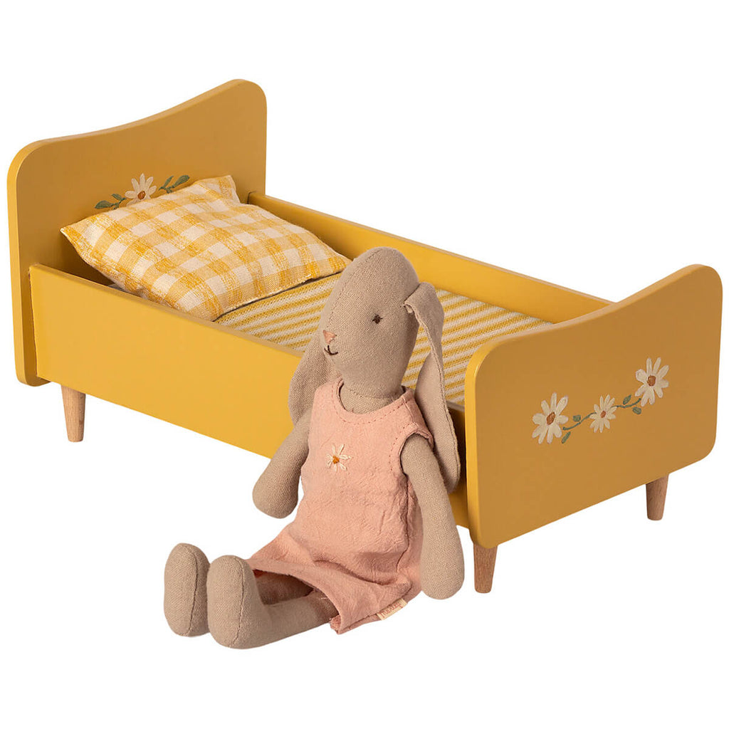 Mini Wooden Bed in Yellow (Size 1 & 2 Rabbits) by Maileg